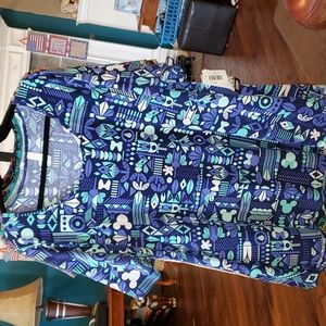 LuLaRoe 3XL Perfect Tee Swing Top Disney Navy Blue- NWT